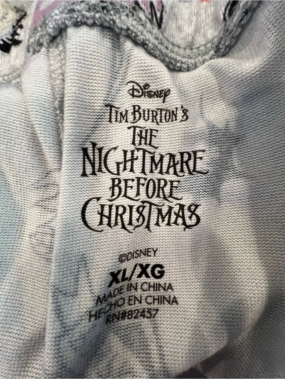 2 Pc PJ Set 💜🖤Disney’s Nightmare B4 Christmas Pants w Pockets & a Black tee - Picture 4 of 12